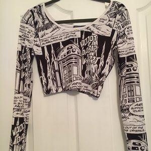 NWOT Forever 21 Long Sleeved Star Wars Crop Top